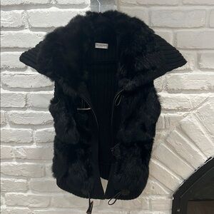 Black Fur Vest
